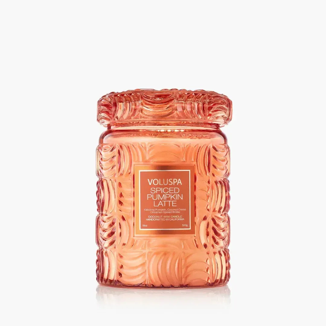 Vela Voluspa Pote de Vidro Grande Spiced Pumpkin Latte 100 Horas