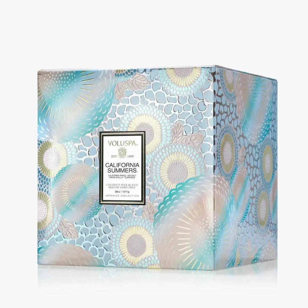 Vela Voluspa Vaso Pedestal 3 Pavios California Summers 80 Horas