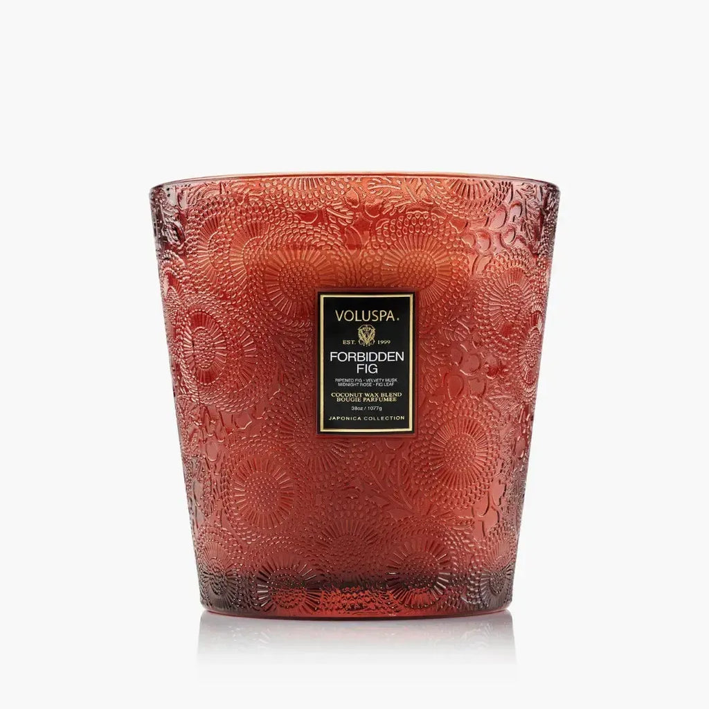 Vela Voluspa Vaso Pedestal 3 Pavios Forbidden Fig 80 Horas