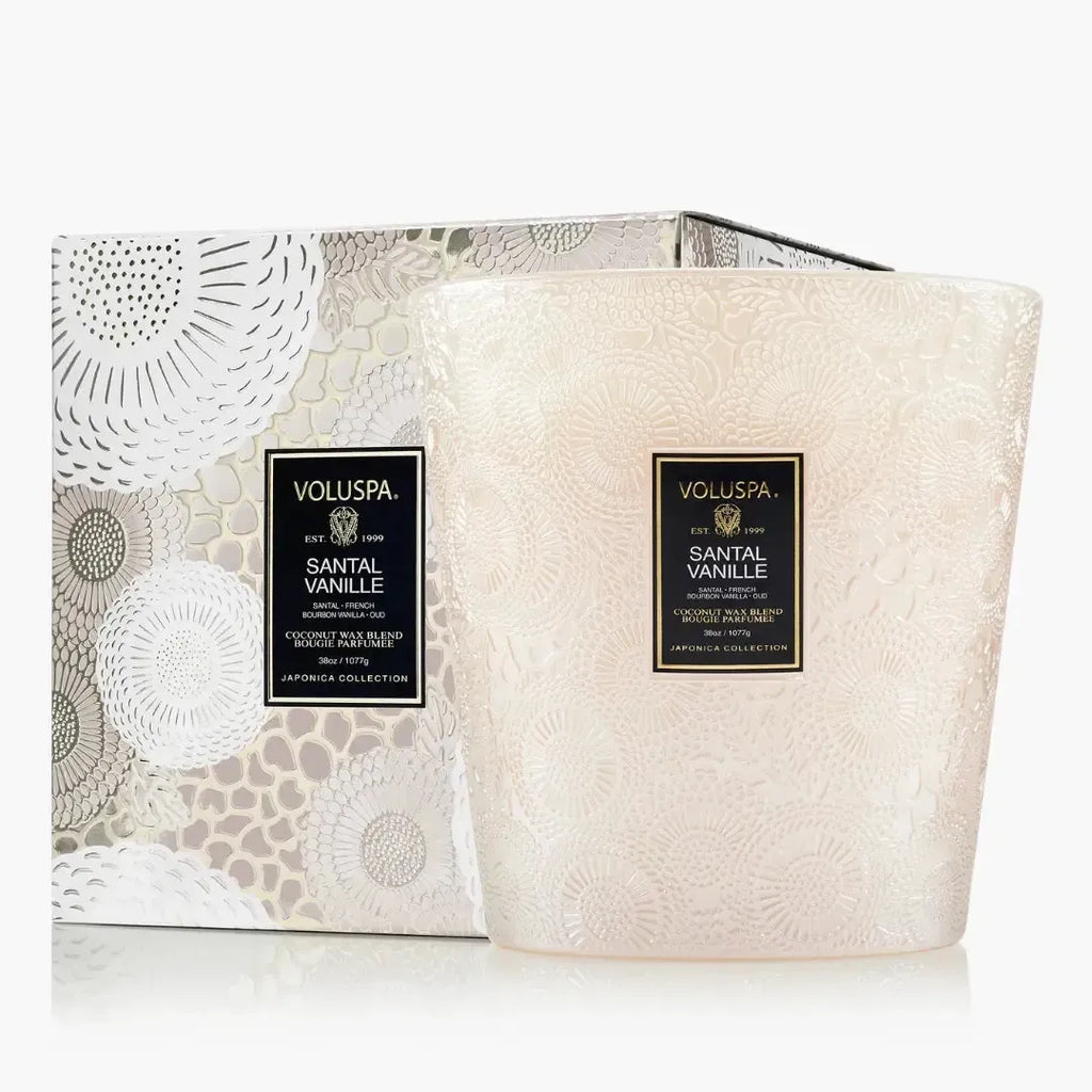 Vela Voluspa Vaso Pedestal 3 Pavios Santal Vanille 80 Horas