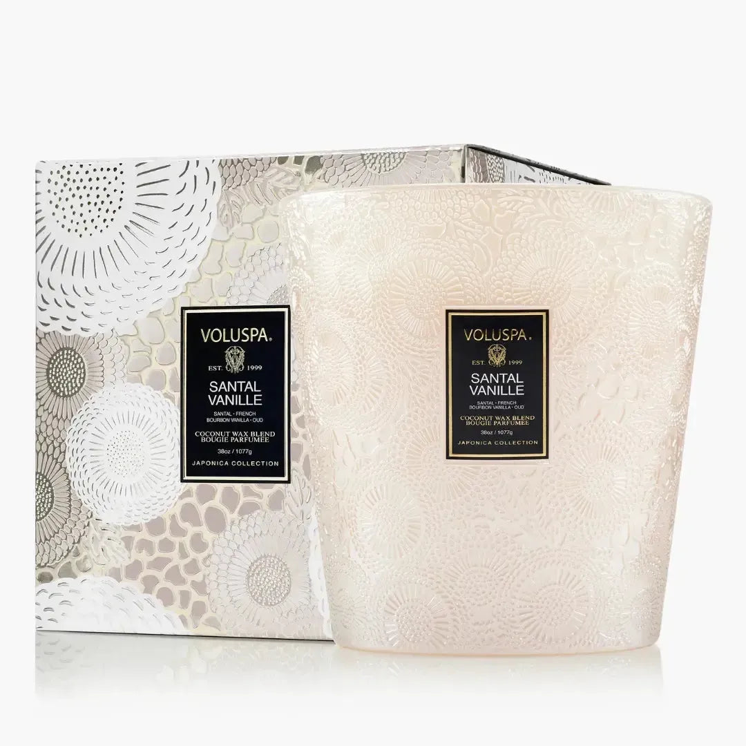 Vela Voluspa Vaso Pedestal 3 Pavios Santal Vanille 80 Horas