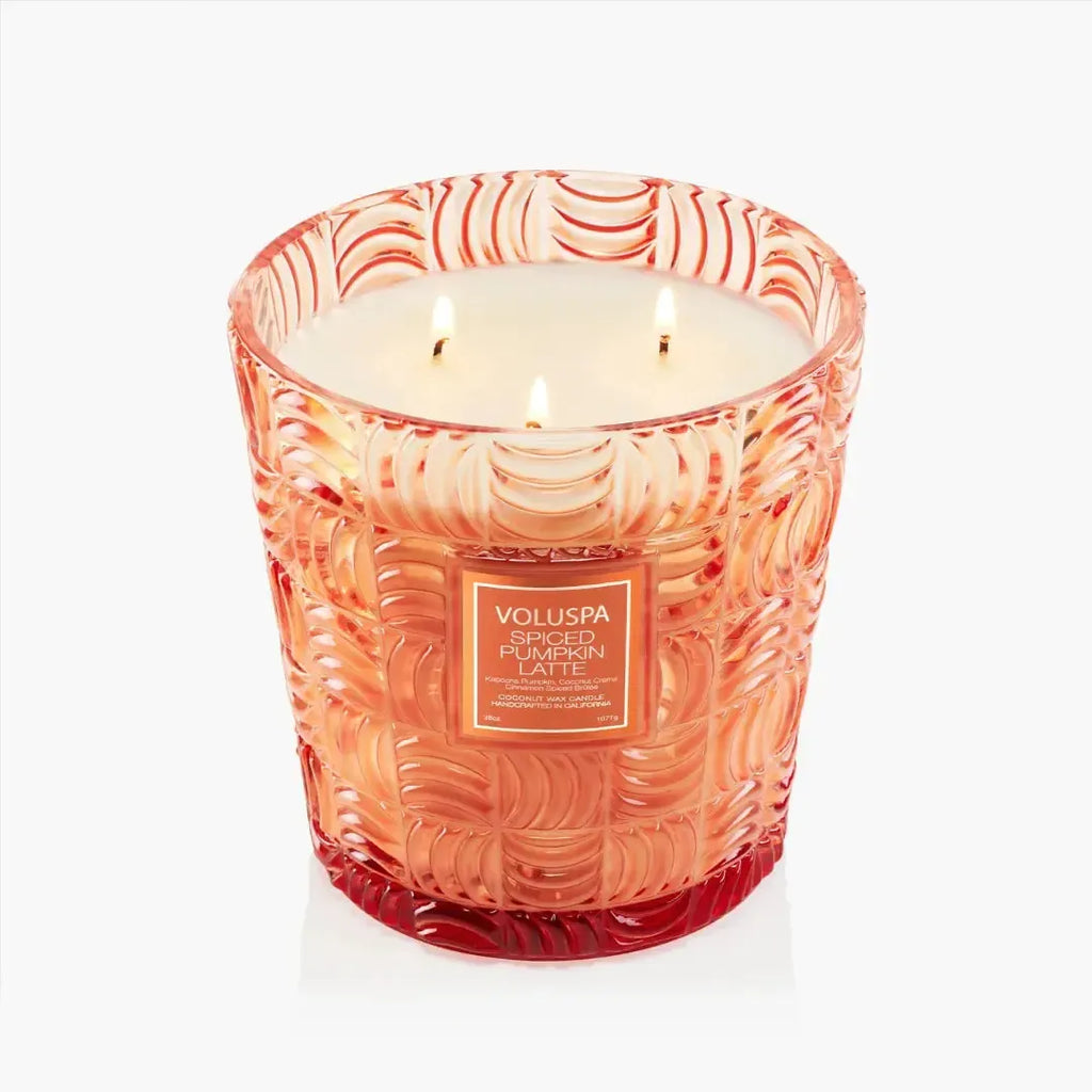 Vela Voluspa Vaso Pedestal 3 Pavios Spiced Pumpkin Latte 80 Horas