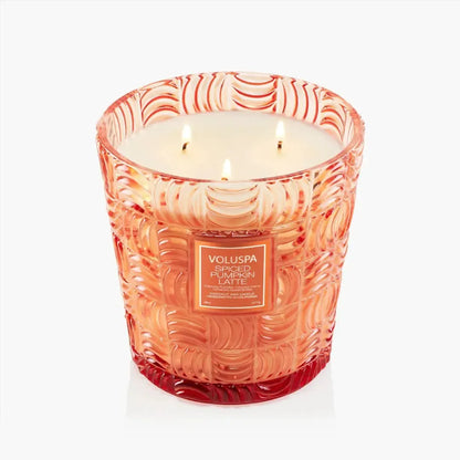 Vela Voluspa Vaso Pedestal 3 Pavios Spiced Pumpkin Latte 80 Horas