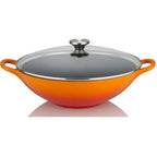 Wok Com Tampa de Vidro Signature Vermelho 32cm Le Creuset