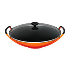 Wok Com Tampa de Vidro Tradition Laranja 36cm Le Creuset