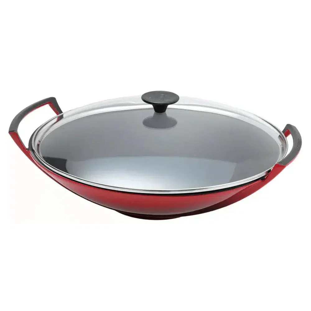 Wok Com Tampa de Vidro Tradition Laranja 36cm Le Creuset