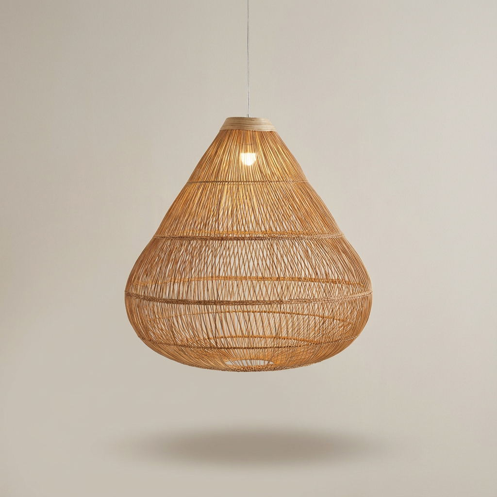 Luminária Artesanal Rattan Natural Amaya 80x77cm Bahali