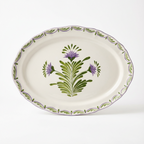 Travessa Provence Rasa Cerâmica Média Flor de Alcachofra
