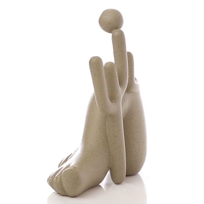 Escultura Abapuru em Poliresina Bege Mart 17,5x14x7cm