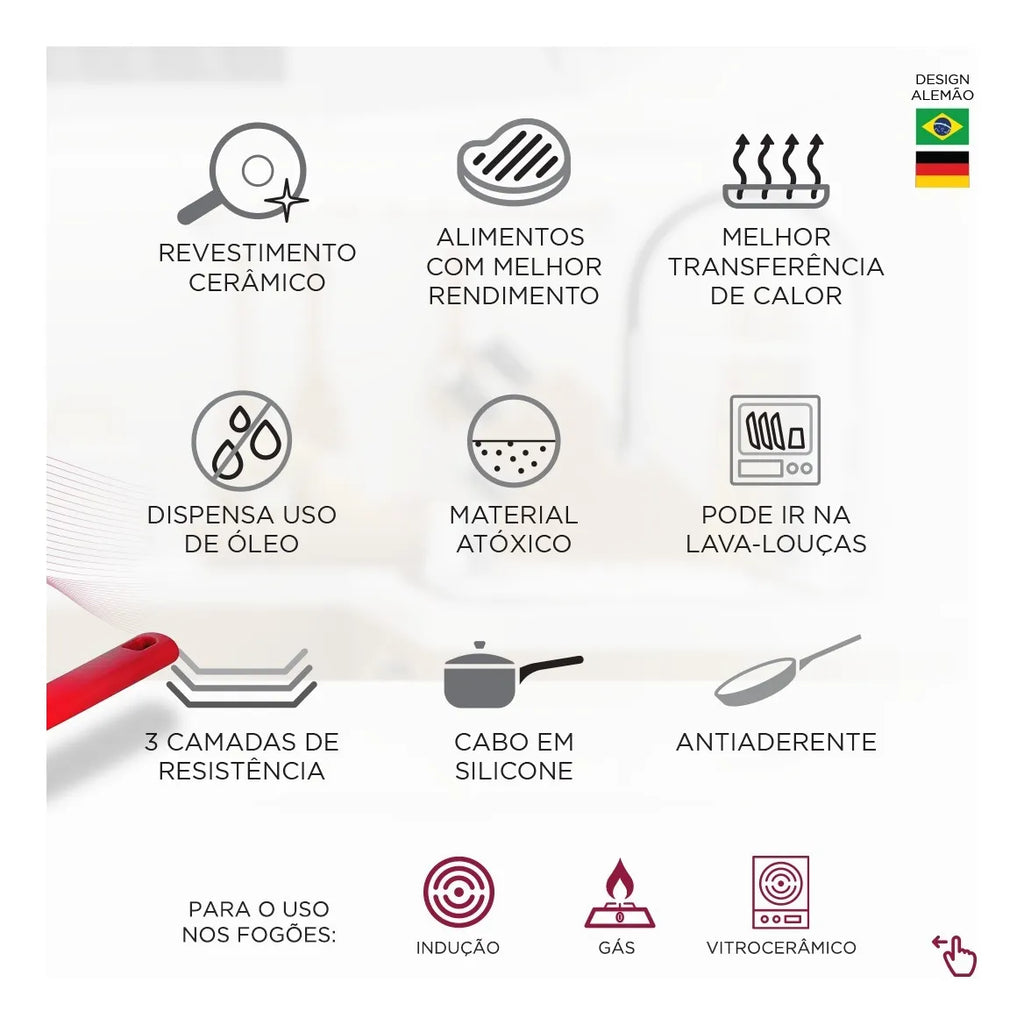 Jogo De Panelas Select Cook Ferro Fundido