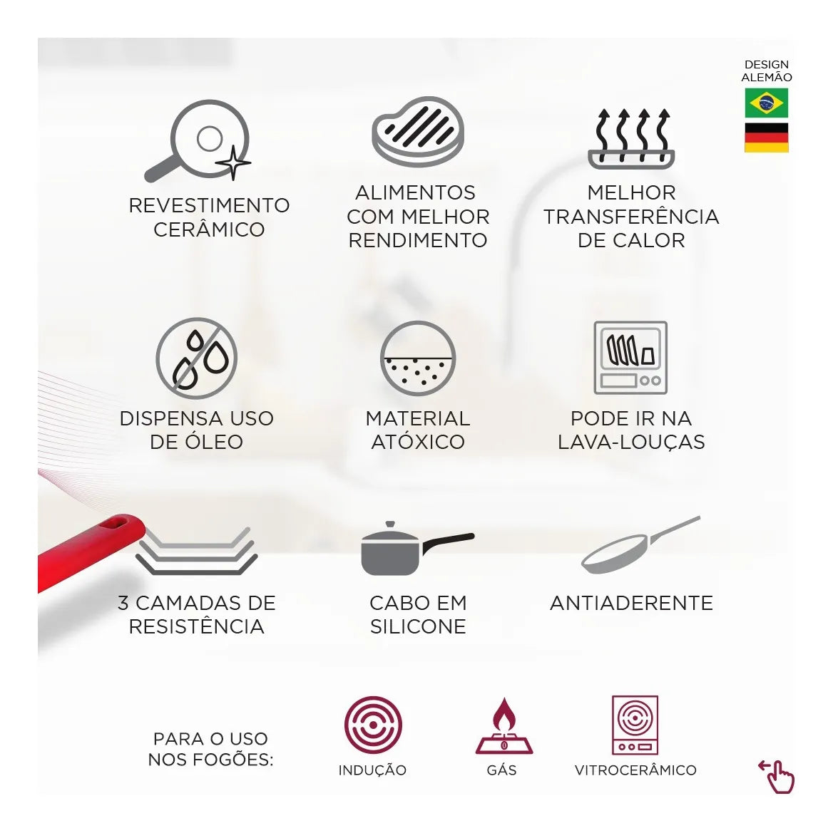 Jogo De Panelas Select Cook Ferro Fundido